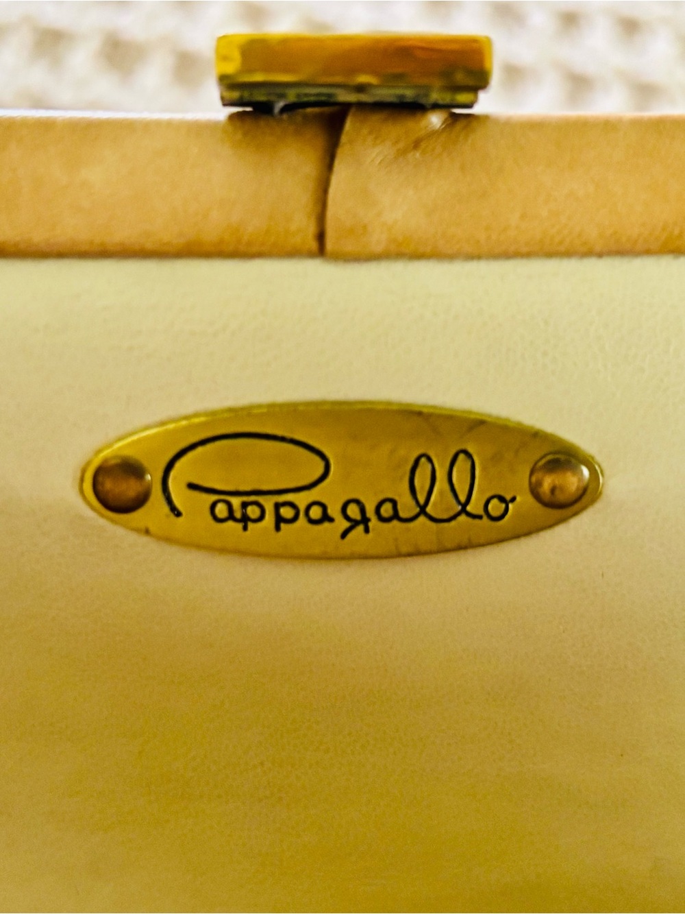 Pappagallo Vintage 70s Brown Leather Clutch with Gold Chain - Picture 11 of 14